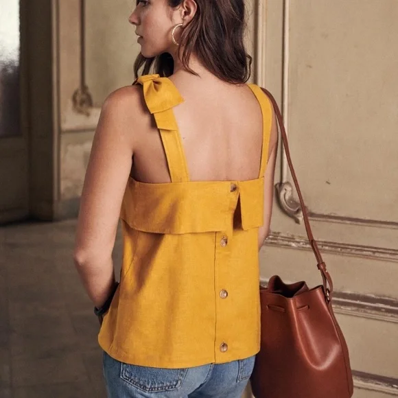 Sezane Linen cotton top NWT - Picture 3 of 5